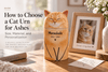 Personalized cat-shaped ceramic urn memorial guide