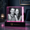 Memirova Faceted Crystal Memorial Keepsake, close-up of the internal 3D laser engraving detail