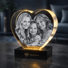 Memirova Memory Crystal Heart Keepsake, close-up of the internal 3D laser engraving detail