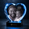 Memirova Faceted Heart Crystal Memorial Keepsake, close-up of the internal 3D laser engraving detail