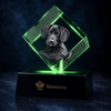 Memirova Memory Square Crystal Keepsake, close-up of the internal 3D laser engraving detail 