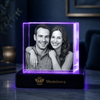 Memirova Faceted Crystal Memorial Keepsake, shown alongside other available sizes for scale reference