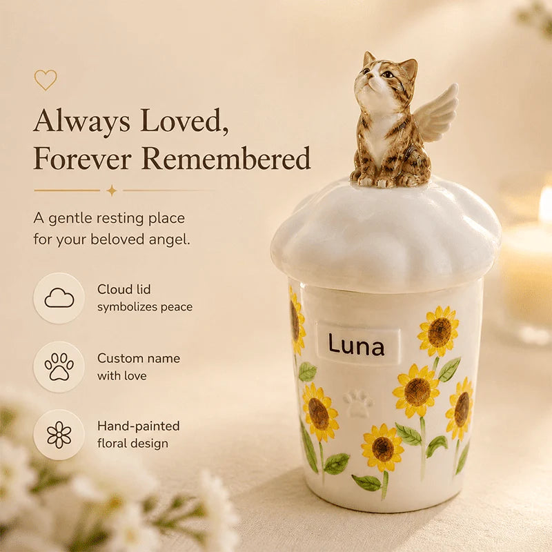 Memirova Angel Memorial Urn, shown together with other sizes and color options in the collection