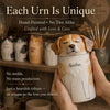 Memirova Dog Memorial Urn, close-up of the glazed ceramic texture and finish