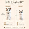 Memirova Cat Memorial Urn, shown alongside other available sizes for scale reference