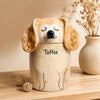 Memirova Dog Memorial Urn, close-up view highlighting the hand-painted brushwork and fine detail