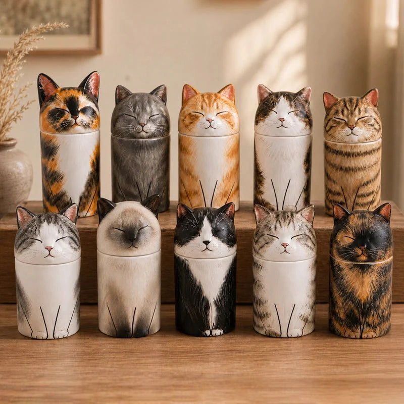 Memirova Cat Memorial Urn, shown with its gift-ready packaging