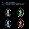 Memirova Mother's Day Faceted Prestige Crystal Keepsake LED Light Base Color Options-Memirova