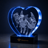 Memirova Pawprints of Love Heart Crystal Keepsake-Memirova