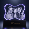 Memirova purple-lit bone-shaped personalized family crystal