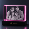 Memirova pink-lit horizontal personalized family crystal keepsake
