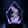 Memirova purple-lit prestige crystal with senior couple portrait